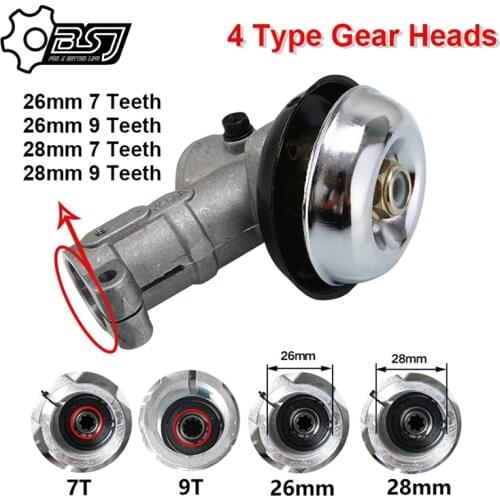 26/28mm 7/9Teeths Trimmer Gearbox Gearhead Brushcutter Grass Trimmer Replace Gear Head Lawn Mower Parts Gardening Tool 7 9 Teeth