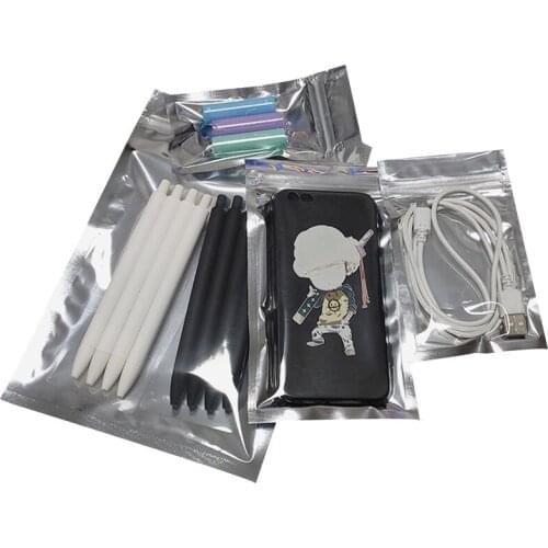 1000Pcs/Lot Transparent Aluminum Foil Bag Sealed Zipper Ziplock Bag Packaging Food Bag Retail Re-sealable Baking Packaging Bag