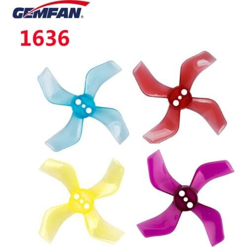 4 Pairs Gemfan 1636 1.6x3.6x4 40mm 1.5mm Hole 4-blade Propeller for 1103 1105 RC Drone Quadcopter FPV Racing Part DIY Accessorie