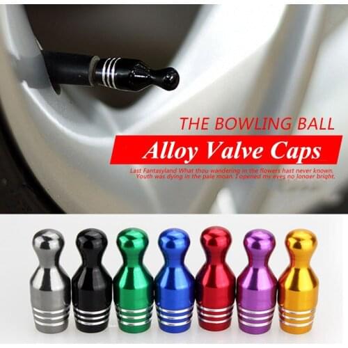 Car Tire Caps Universal Caps Tire Car Bowling Aluminum Alloy Caps Stem Auto Tire Caps For Car Tire External Accessories 4 Pcs