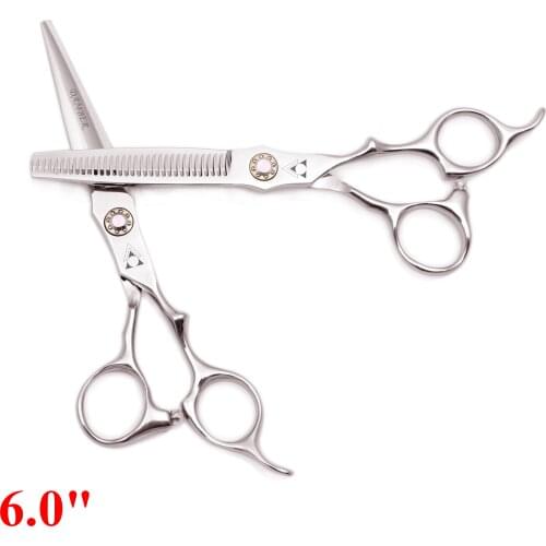 6.0 Hair Scissors Professional High Quality Barber Scissors Hairdressing Hair Cutting Thinning Scissors 440c Shears Set 9024