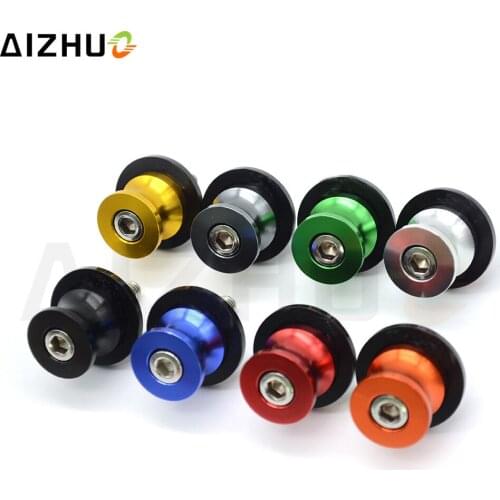 6mm For Yamaha YZF-R1 YZF-R3 YZF-R6 R1 R3 R6 R6S FZ6 FZ8 Swingarm Slider Spools Motorcycle Accessories CNC Aluminum Stand Screws