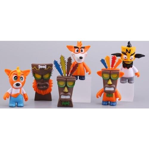 6pcs/set Crash Bandicoot Action Figure Toys PVC Model Dolls For Children Gift