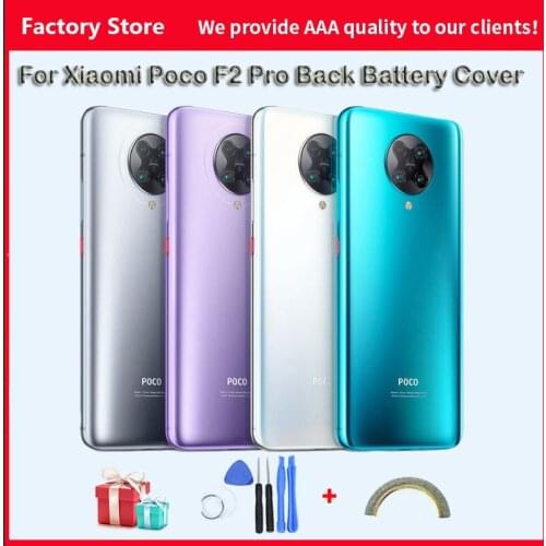 Original For Xiaomi Poco F2 Pro Back Battery Glass Cover Rear Housing Door Case Battery Cover f2 pro Pocophone Replacement Parts