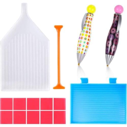 15 Pieces Diamond Painting Tools with Diamond Painting Pen and Large Size Diamond Plastic Tray for Adults Diamond Painting