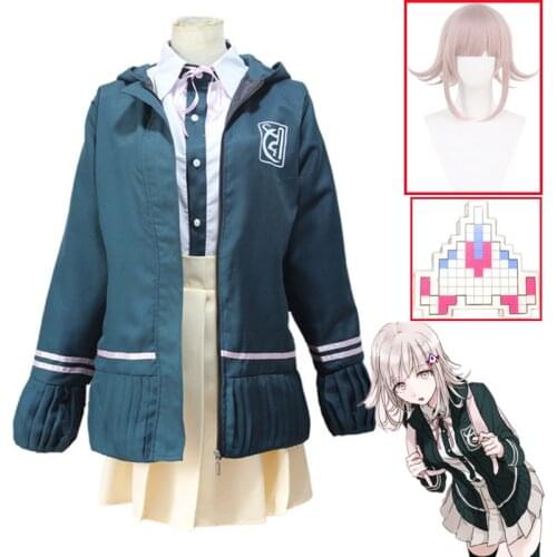 Anime Danganronpa Chiaki Nanami Cosplay Costume Jacket Shirt Halloween School Uniform Full Set