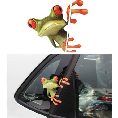 Auto Car Styling Automotive Interior Stickers 3D Stereo Cute Frog Funny Car Stickers Truck Window Decal Graphics Sticker