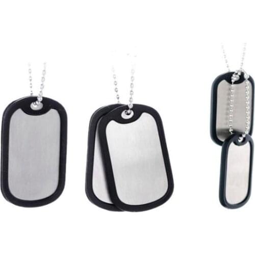 Free Shipping Mix Colors 100Pcs Aluminum Alloy 50*29mm Military Army Tags With Silencer Ball Chain Pet Tags Dog Name Tags SN