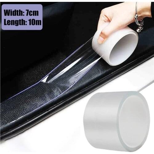 CARPRIE Car Bumper Strip Car Transparent Film Protector Door Edge Protection Anti Scratch Wrap Sticker Glue sticker 7CM x 10M