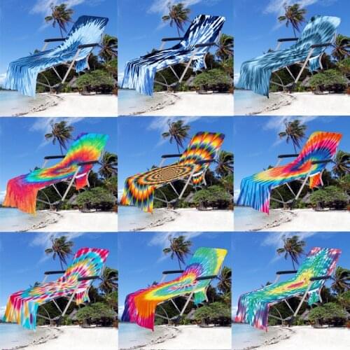 Colorful Mandala Storage Beach Towel Recliner Set Lounge Chair Beach Towel Cover Microfiber Quick Drying Pool Towel Bath Towels