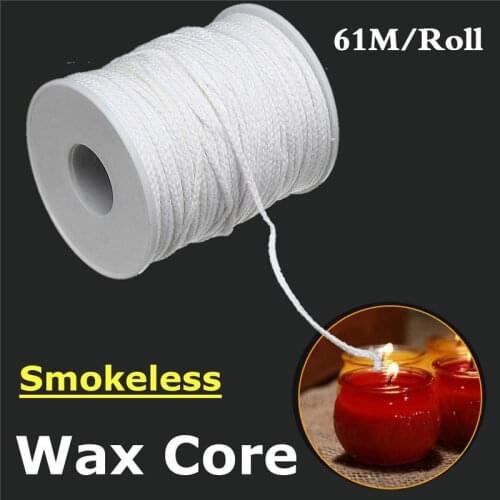 Raw Cotton Candle Wick Cotton Braid Candle Wick Core Spool Non-Smoke Diy Oil Lamps Candle Supplies 61M Candle String Cotton Rope