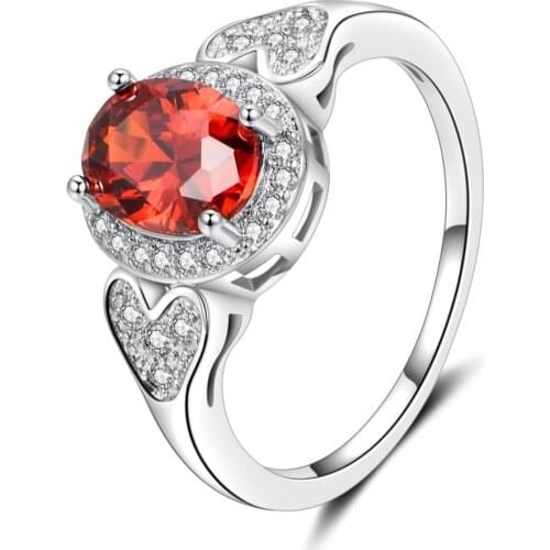 Hainon Trendy Oval Cz Crystal Finger Rings For Women 2018 New Romantic Heart Shape Silver Color Filled Rings For Engagement