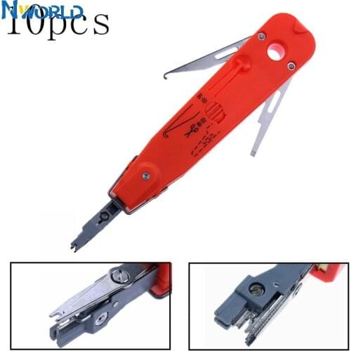10pcs LSA-Plus Punch Down Tool For Telecom Phone RJ11 / LAN Network Cat5 RJ45 Crimping Tool Cable Patch Panel Crimping Pliers