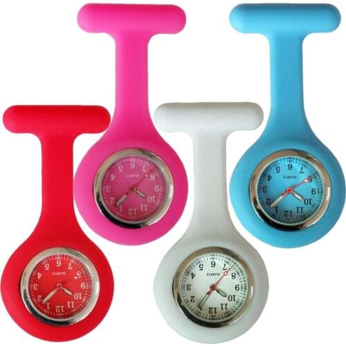 10pcs/lot colourful face nurse doctor pocket watches hospital medical office working women men brooch pins pandant gift watch