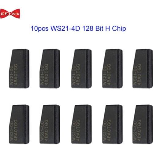 KEYECU 10pcs WS21-4D 128 Bit H Chip Car Key Transponder Chip for Toyota 2013-2017 Tango