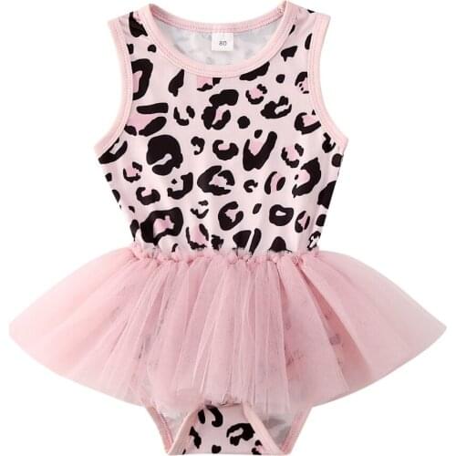 0-18M Newborn Kids Baby Girls Leopard Princess Clothes Romper Tutu Skirt Outfit Set