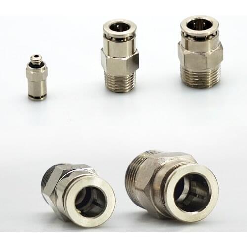 Brass Fitting Pneumatic Compressor Male Straight Compress Air Fitting 16mm to 1/4" 3/8" ,1/2" TUBE PC16-02,PC16-03,PC16-04