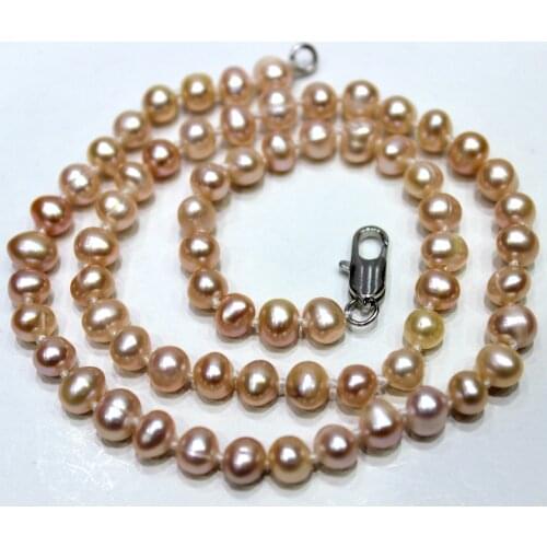 YINANYIMEI Small near round pearl freshwater pearl necklace