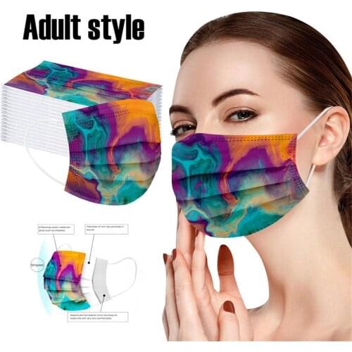 10/20/30/50/60/100Pcs Adults Mask Disposable Colorful 3Ply Ear Loop Mascararilla Masks Mondkapjes Halloween Cosplay Masque