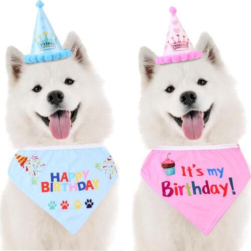 Cute Dogs Pets Accessories Birthday Party Headwear Caps Hat for Medium Dogs Crown Pet Products Bandanas Bibs Scarf Dropshipping