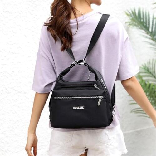 2020 Fashion Woman Shoulder Bag Nylon Waterproof Multi-pocket Messenger Bag Solid Zipper Multifunctional Travel Handbag Purses