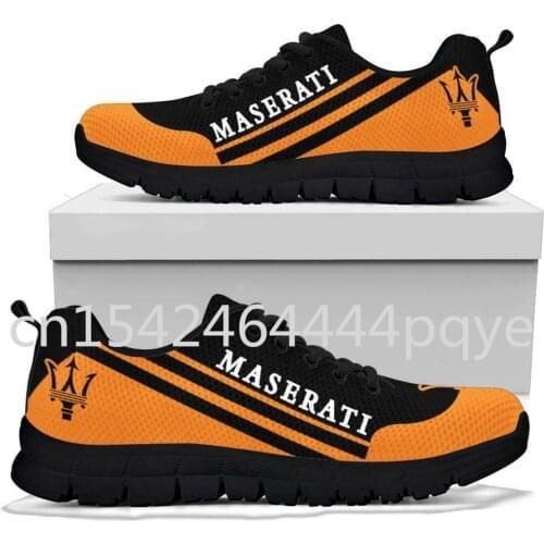 2021 New Maserati Logo Mens Sneakers Walking Shoes Big Size Male Sneakers Running Shoes Mesh Breathable Mens Fashion Sneakers