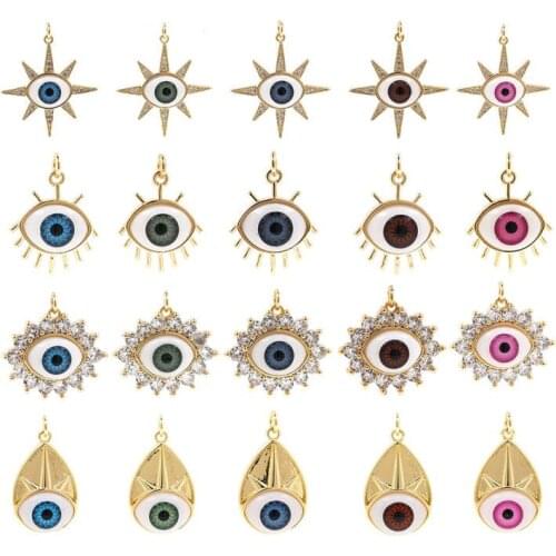 New pendant Accessories Devils Eye DIY Necklace Bracelet Earrings Pendant Vintage Punk Eyes Exaggerated Hand