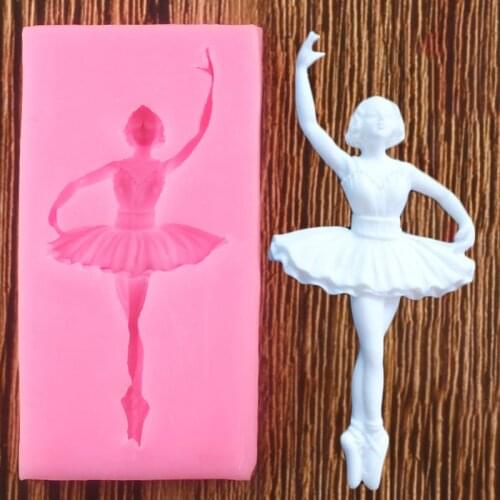Ballet Dancer Silicone Molds Baby Birthday Fondant Cake Decorating Tools Candy Chocolate Gumpaste Moulds Kitchen Baking Mould