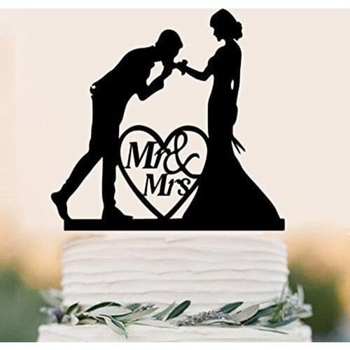 Love Wedding Cake Topper,Mr and Mrs Wedding silhouette Cake Topper,Bride and Groom Wedding Have Funny decoration Supplies