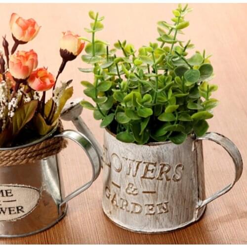 Nordic Style Vintage Metal Handicraft Watering Flower Arrangement Home Decor Succulents Plant Flowers Succulent Plant Pot Bucket