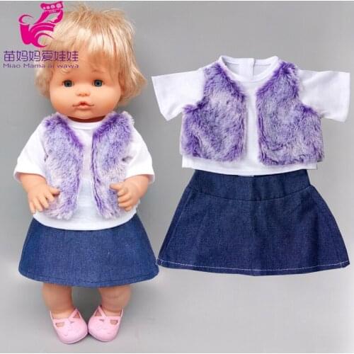 16 Inch Baby Doll Vest Clothes Dress for 40cm Nenuco Ropa Y Su Hermanita Doll Clothes Accessories