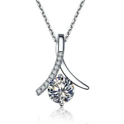 1 Carat Diamond Engagement Pendant Necklace elegant Human Platinum 950 Pendant