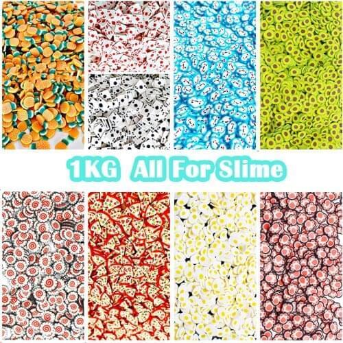 1KG Slime Fruit Slices Additives Soft Slices Charms for Nail Art Beauty Decor Slime Filler Supplies Accessories Toys