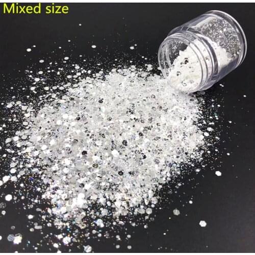 1 Bottle Colorful Sequins Spangles Polish Manicure Nails Art Decorations Powder Nail Mermaid Glitter Flakes Sparkly 3D Hexagon