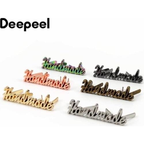 10/30/50/100pcs Rectangle 10x35mm Handmade Metal Bag Label Handcraft Decorative Tags for Purse DIY Hardware Sewing Accessories