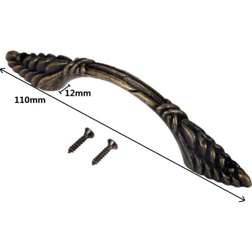 110*12mm Zinc Alloy Kitchen Drawer Cabinet Door Handle Antique Bronze Jewelry Wooden Box Furniture Cupboard Pull Handles & Knobs