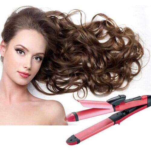 2 In 1 Multifunction Professional Electric Hair Straightener & Hair Curler Beauty Women care Iron healthy beauty curling Tools