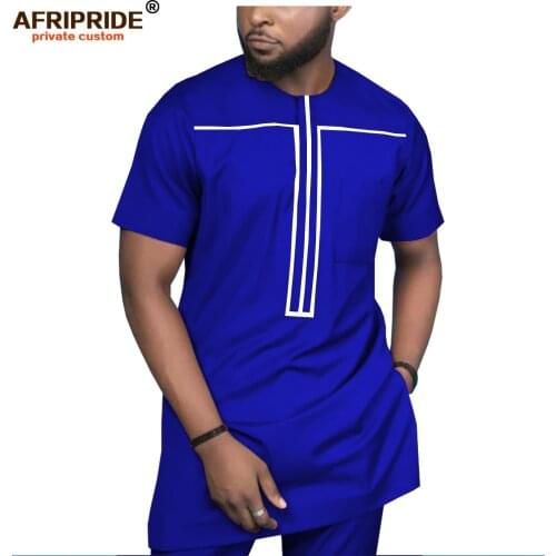 2019 African Clothing for Men Tracksuit Dashiki Shirts and Print Pants Traditional Set Outfits Wear Sweatsuit AFRIPRIDE A1916051