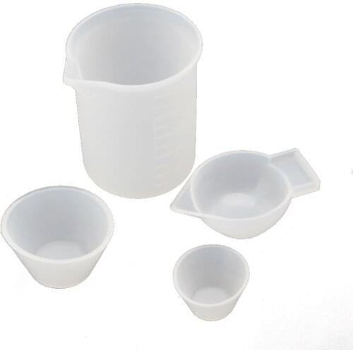 2021 New 4Pcs Silicone Mixing Cups Measuring Cups 100ml 10ml DIY Resin Jewelry Tools Kit