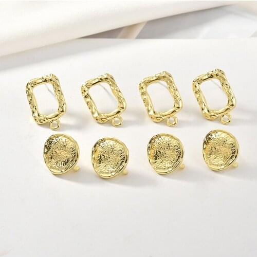 40pcs/lot geometric rectangle/round shape alloy fashion women stud charms earrings diy jewelry pendant accessory