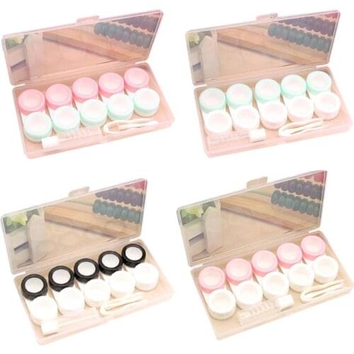 5 Pair/set Practical Contact Lens Case Multiple Pairs Beautiful Small Fresh Glasses Cases Companion Box