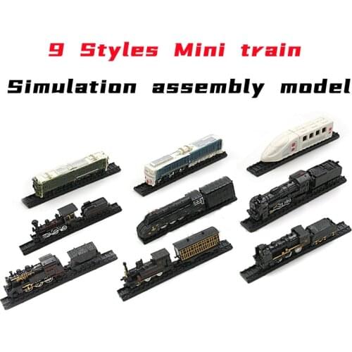 9 Styles 4D Mini Train Model Assembly Steam Train Set Simulation Collection Ornaments Toy for Kids