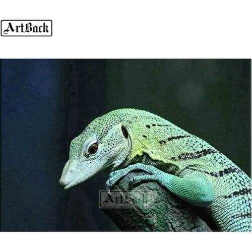 ARTBACK 5d diy diamond painting chameleon full square cross stitch lizard 3d round diamond art handmade mosaic kit