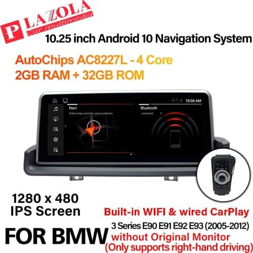 Android 10 Car Multimedia Navi GPS Player For BMW 3 Series E90 E91 E92 E93 2005-2012 Right-hand drive No Monitor CarPlay Stereo