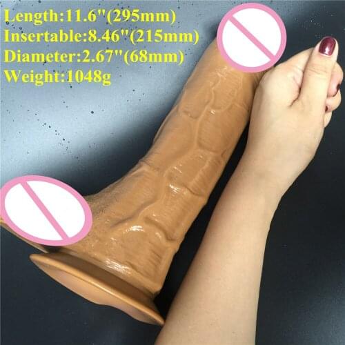 11.6 inch D: 6.8 cm Big Dildo Super huge Thick Dildos Sturdy Suction Cup realistic Penis Dick for Women Horse Dildo sex toy