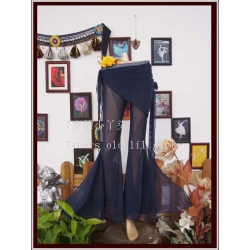 Belly Dance Pants Transparent Thin Tribal Flare Pants With Mini Skirt CB135 141