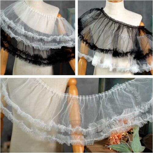 17cm wide double-layer gauze pleated lace accessories DIY clothing hand-decorated lace cloth baby clothing lace