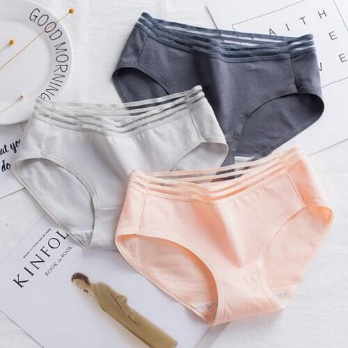 4Pcs/Lot Cotton Panties Women Underwear Sexy Briefs Plus size L-XXL Lace Briefs Seamless Cute Soft Comfort Girls Lingeries