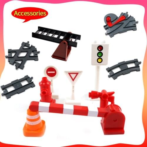 Railway Transport Assemble Accessories Large Particle Building Blocks Track Set Compatible Brand Bricks Toys for Children Gift