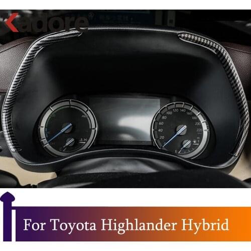 For Toyota Highlander Hybrid 2021 2022 ABS Carbon Fiber Inner Dashboard Instrument Cover Trim Panel Car Interior Accessories